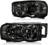 YITAMOTOR® Headlights Assembly Replacement Compatible with 2002 2003 2004 2005 Dodge Ram 1500 Pickup 03 04 05 Dodge Ram 2500 3500 Pickup Smoke Lens