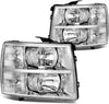 YITAMOTOR® Headlights Assembly Compatible with 2007-2013 Chevy Silverado 1500, 2007-2014 Chevy Silverado 2500HD 3500HD (Not fit 2007 Silverado Classic) Headlamp Replacement Chrome Housing Clear Reflector