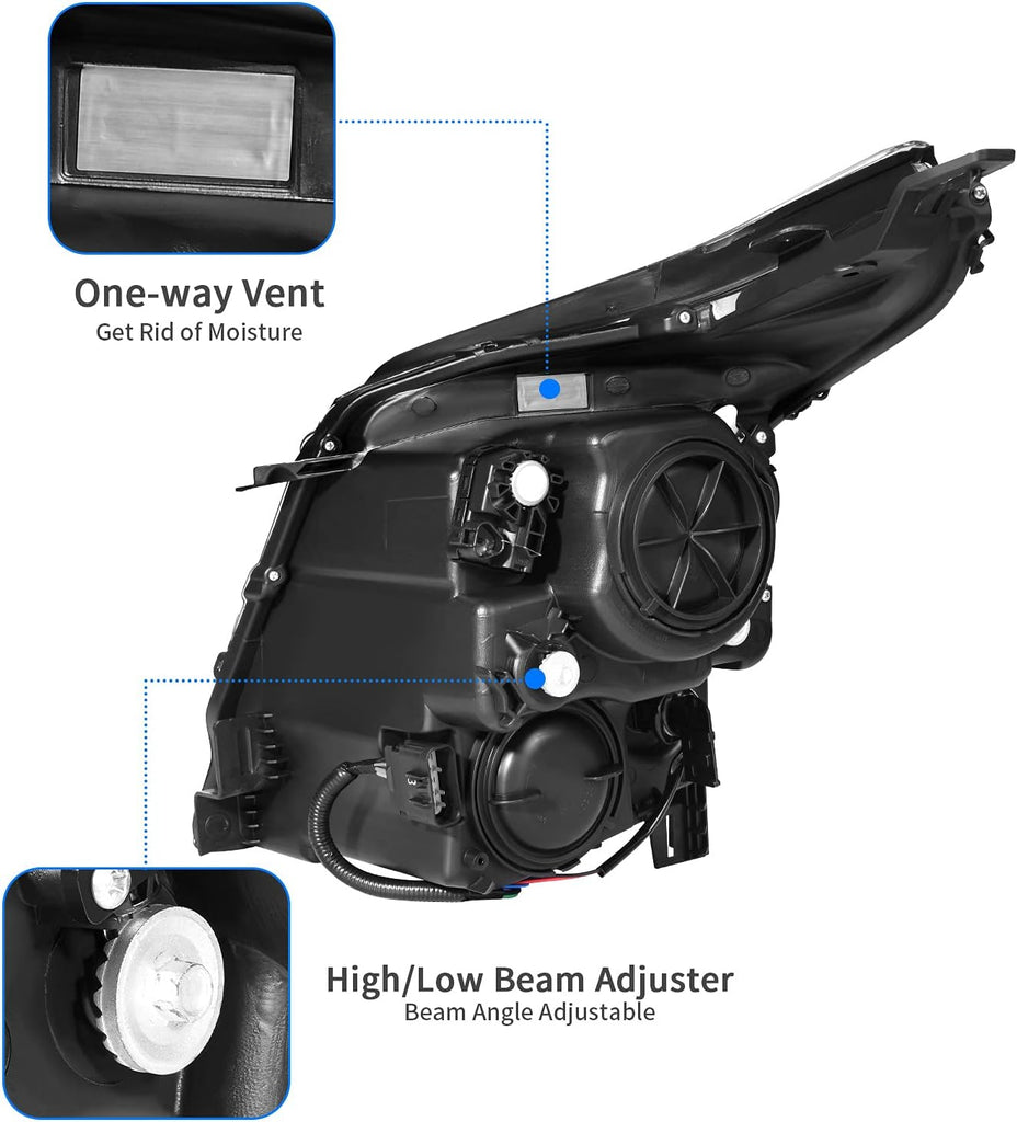 YITAMOTOR® Headlights Assembly Compatible with 2010 2011 2012 2013 2014 2015 2016 Cadillac SRX OE Projector Headlamp (Driver&Passenger Side)