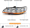 YITAMOTOR® Headlights Assembly Compatible with 1998-2002 Honda Accord Chrome Housing Headlamp