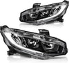 YITAMOTOR® Projector Headlights Assembly with Daytime Running Lamps Compatible with 2016-2021 Honda Civic Headlamp Replacement Pair Black Housing