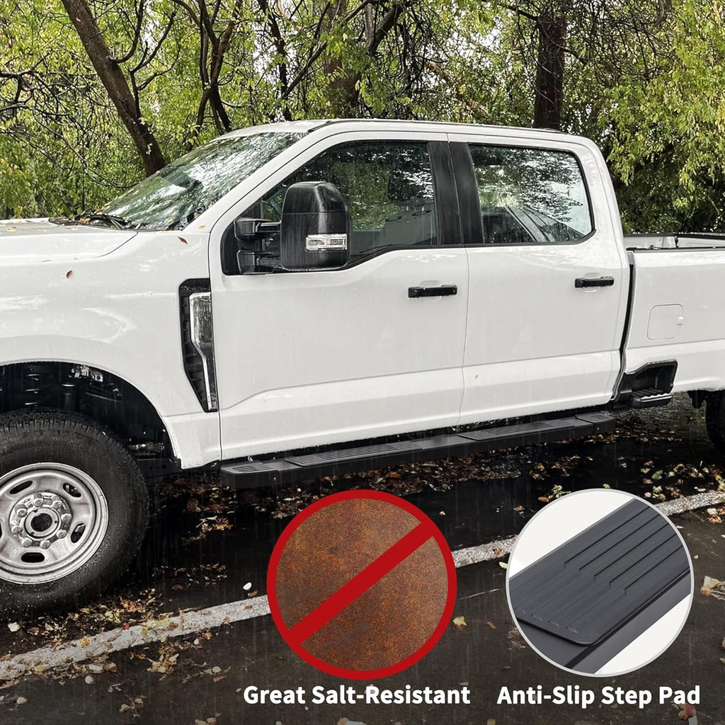 YITAMOTOR®  6 Inches Running Boards Compatible with 2019-2024 Chevy Silverado/GMC Sierra 1500 Crew Cab, 2020-2024 2500HD 3500HD Crew Cab, Stainless Steel Side Steps Black Nerf Bars