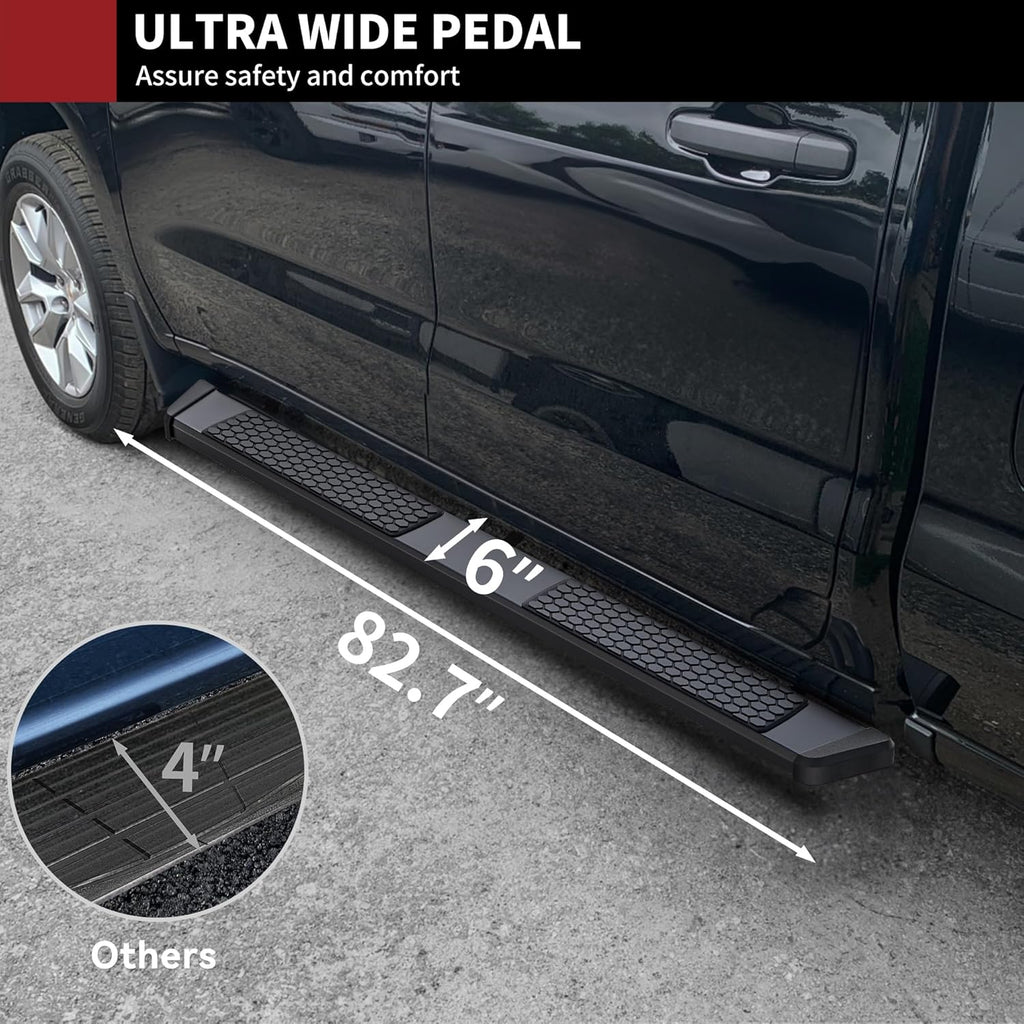 YITAMOTOR® 6 Inches Running Boards Compatible with 2019-2025 Ram 1500 New Body Crew Cab, Black Side Steps Nerf Bar Rails