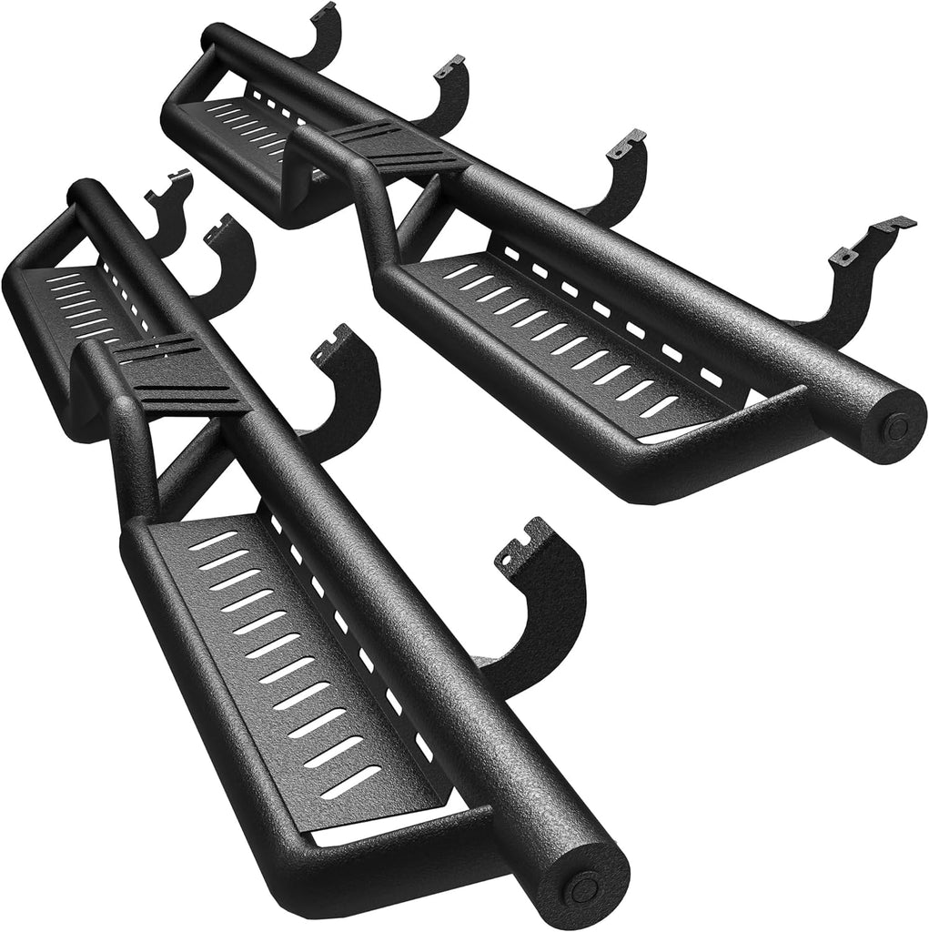 YITAMOTOR® Running Boards & Side Steps Compatible with 2022-2024 Toyota Tundra CrewMax Cab, Black Powder Coated Nerf Bar, Two-Stair for Roof Operation