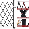 Single Folding Security Gate, 50" H x 75" W, Steel Accordion Design, 360° Rolling, Scissor Gate with Padlock, Aluminium Mesh