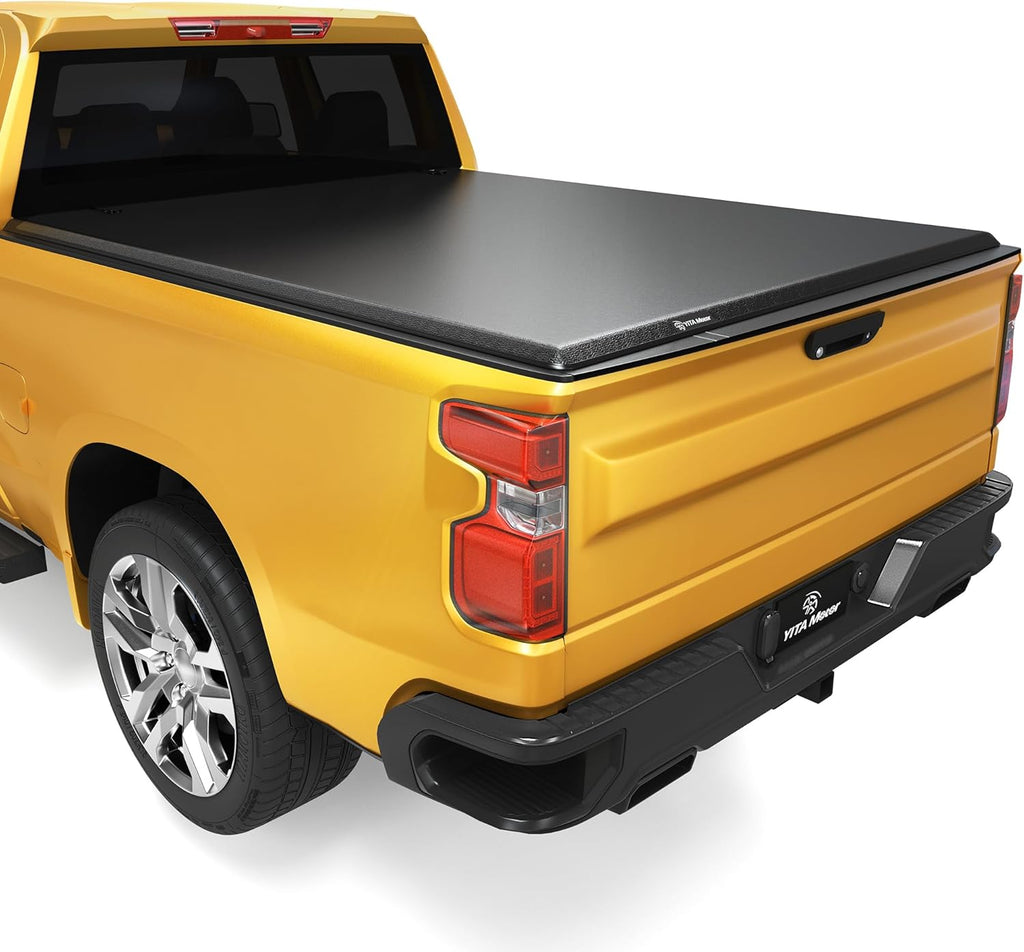 YITAMOTOR® Soft Quad Fold Truck Bed Tonneau Cover Fits for Chevy Silverado/GMC Sierra 2500 3500HD 2020-2025, Fleetside 6.9 ft Bed