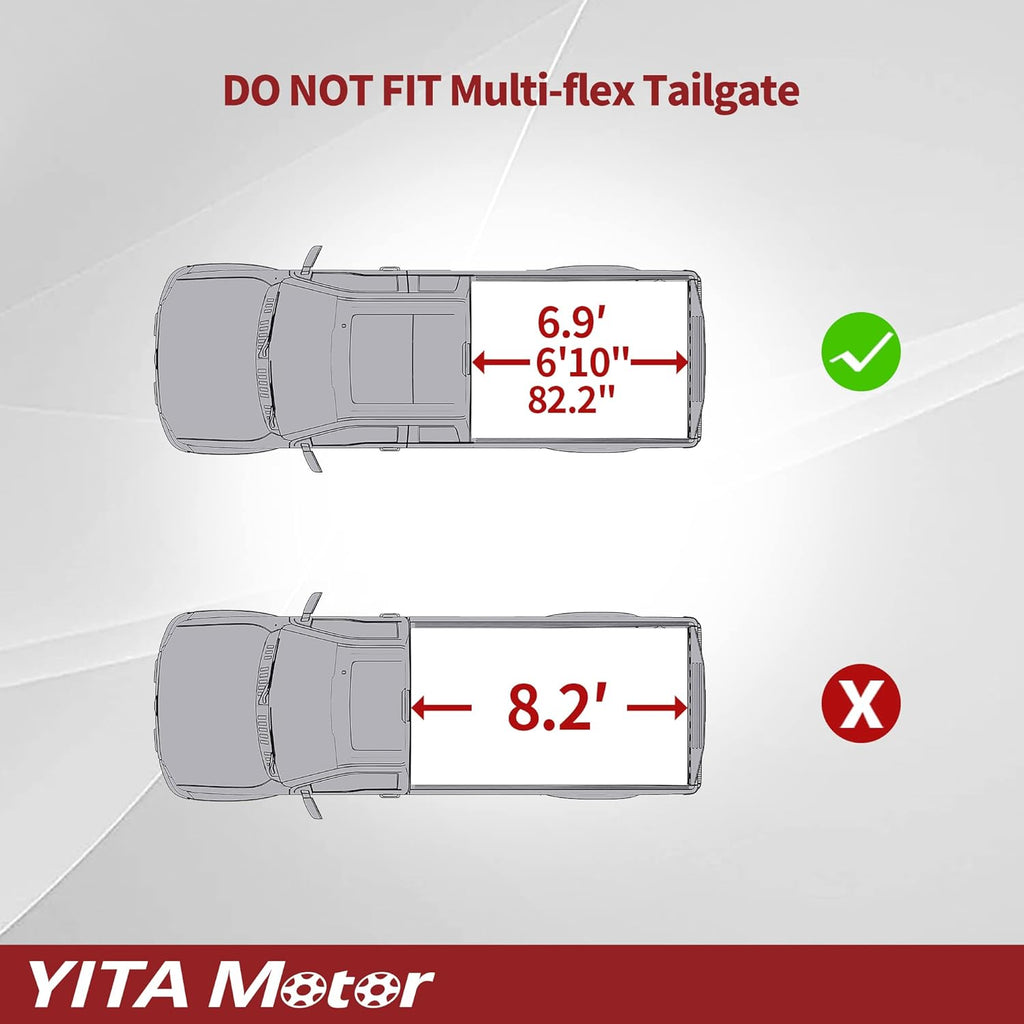 YITAMOTOR® Soft Quad Fold Truck Bed Tonneau Cover Fits for Chevy Silverado/GMC Sierra 2500 3500HD 2020-2025, Fleetside 6.9 ft Bed