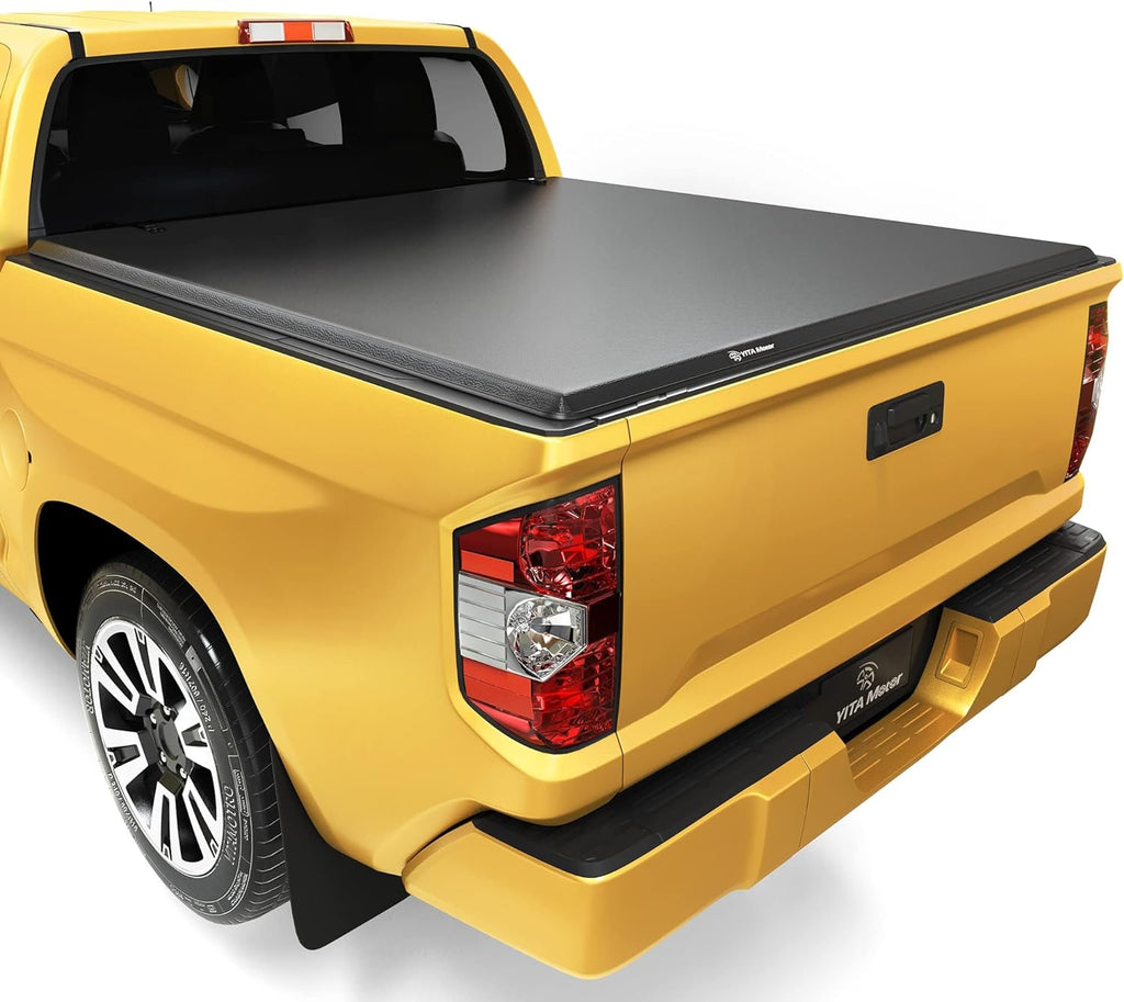 YITAMOTOR® Soft Tri-fold Truck Bed Tonneau Cover Compatible with 2007-2013 Toyota Tundra with Deck Rail System(Excl. Trail Edition), Fleetside 6.5 ft Bed