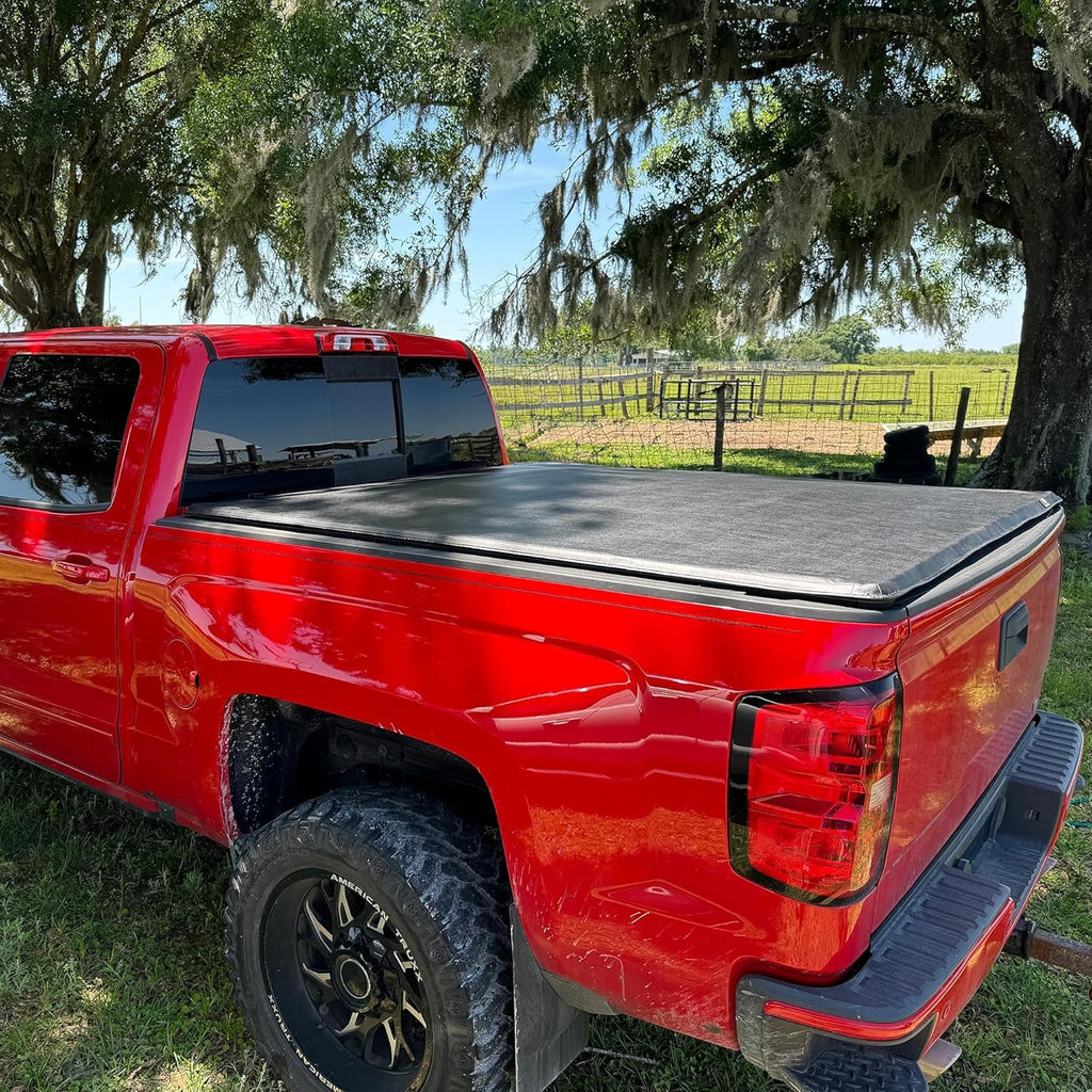 YITAMOTOR® Soft Roll Up Truck Bed Tonneau Cover Compatible with 2015-2024 Ford F-150 (Excl. Raptor Series) 5.5ft Bed