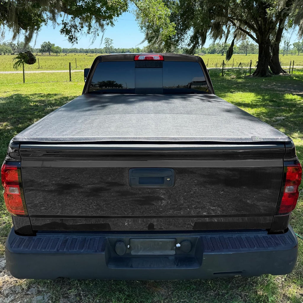 YITAMOTOR® Soft Roll Up Truck Bed Tonneau Cover Compatible with 2020 2021 2022 2023 2024 Chevy Silverado/GMC Sierra 2500 3500 HD 6.10ft Bed