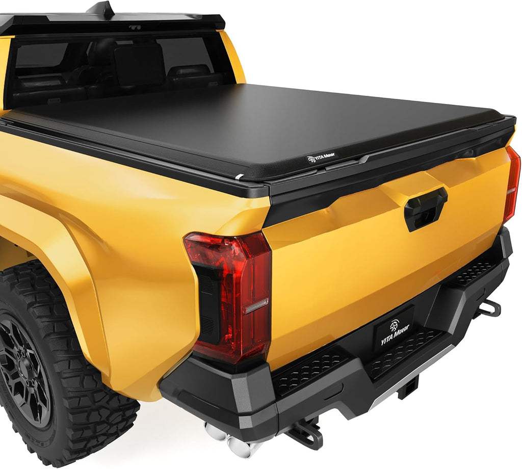 YITAMOTOR® Soft Roll Up Truck Bed Tonneau Cover Compatible with Toyota Tacoma 2024 (Excl. Trail Edition), 5 ft Bed with Deck Rail System