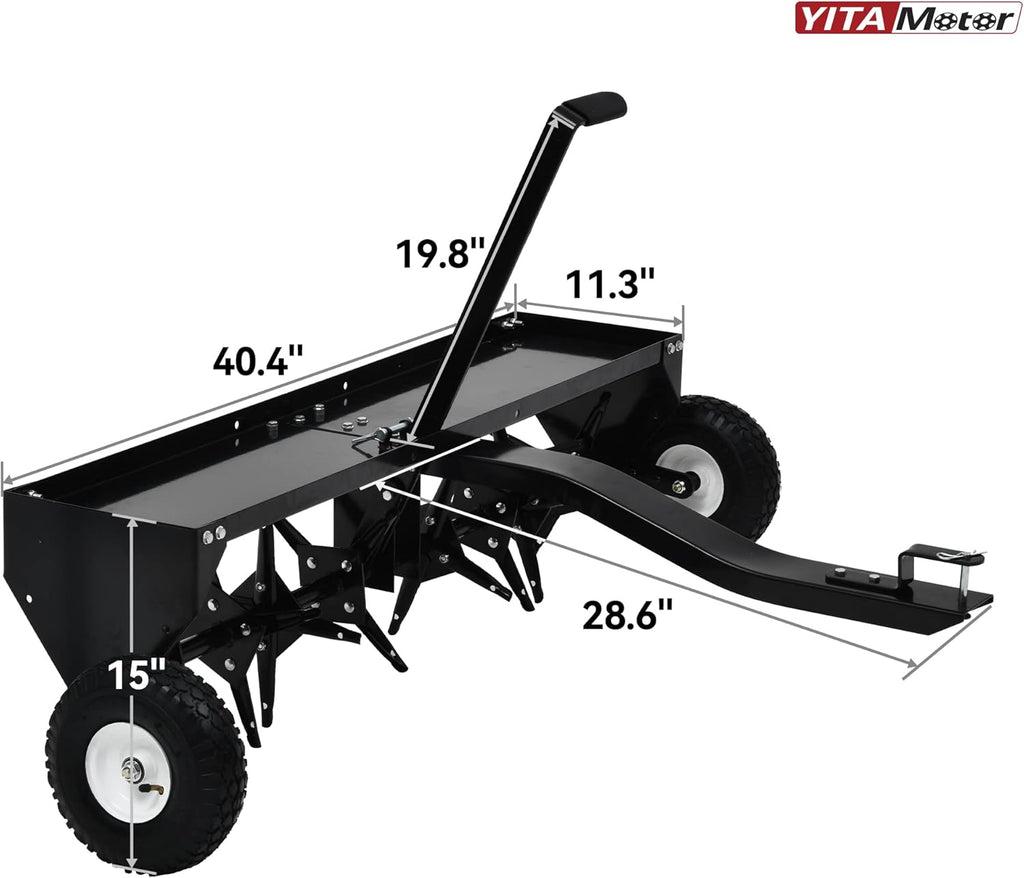 YITAMOTOR® 40" Tow Plug Lawn Aerator with Universal Hitch,Black