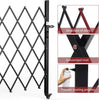 Single Folding Security Gate, 85" H x 85" W, Steel Accordion Design, 360° Rolling, Scissor Gate with Padlock, Aluminium Mesh