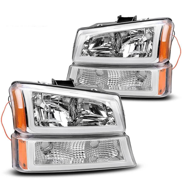 LED Headlights Assembly for 2003-06 DRL Chevy Silverado