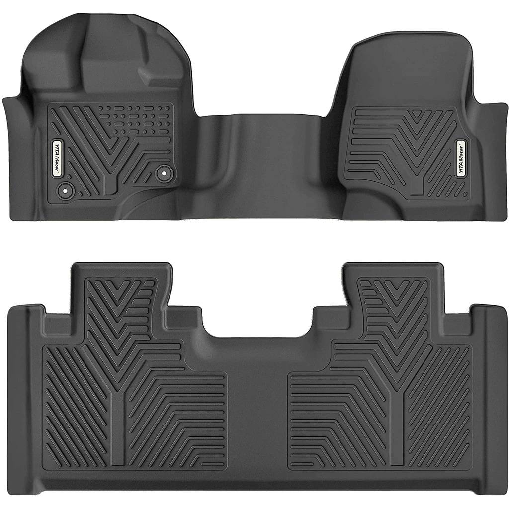 YITAMOTOR® 2015-2022 Ford F-150 SuperCab/Extended Cab Floor Mats with 1st Row Bench Seats & 2nd Row Floor Liner Set, All-Weather Protection - YITAMotor