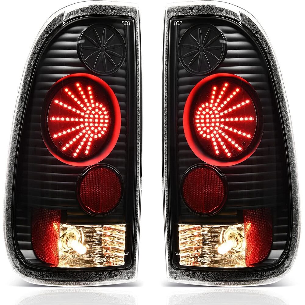 YITAMOTOR® LED Tail Lights 1997-2003 Ford F150 (Fits Styleside Models ONLY)  Black Smoke Pair Taillights