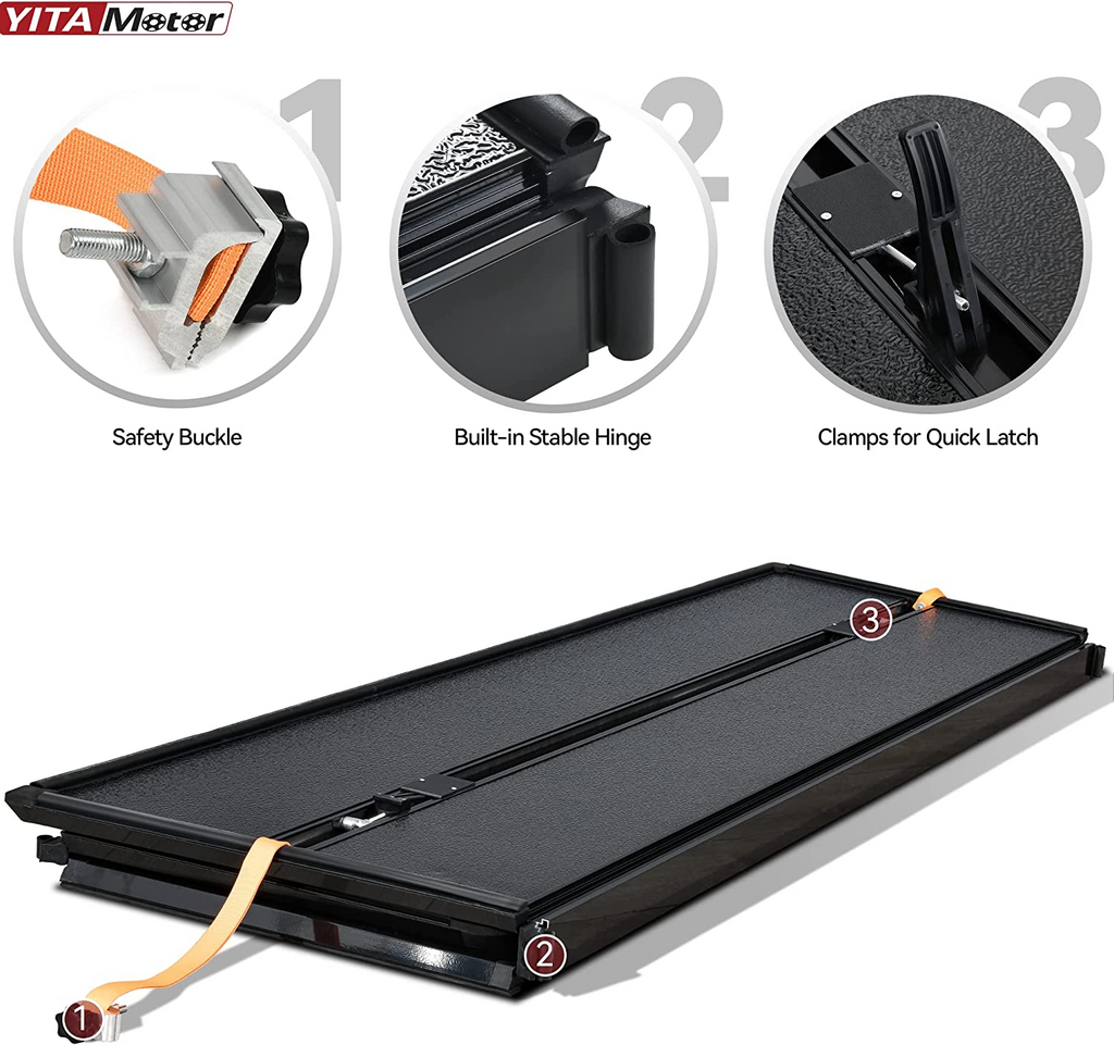 YITAMOTOR® 2005-2015 Toyota Tacoma Hard Tri-Fold Tonneau Cover, 6 Ft B ...