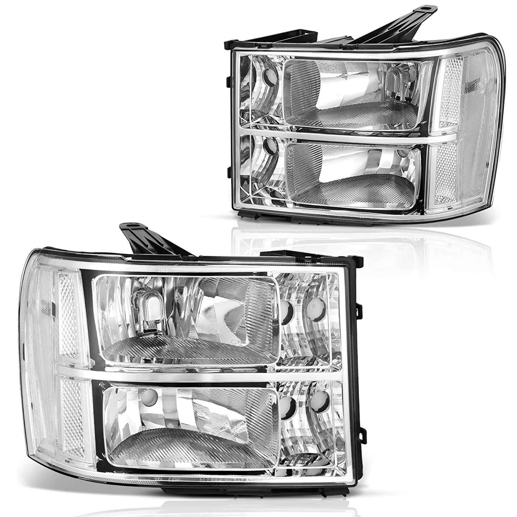 YITAMOTOR® 2007-2013 GMC Sierra 1500 Chrome Housing Clear Lens Headlight  Assembly