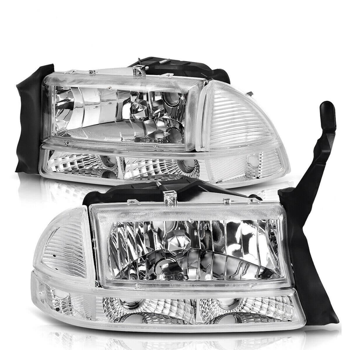 LED Headlights Bumper Lamp Set Fit for 1998-2004 Dodge Dakota