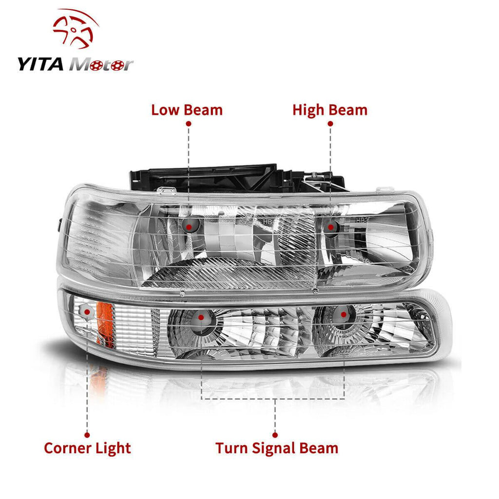 1999 2000 2001 2002 Chevy Silverado LED Headlights Assembly