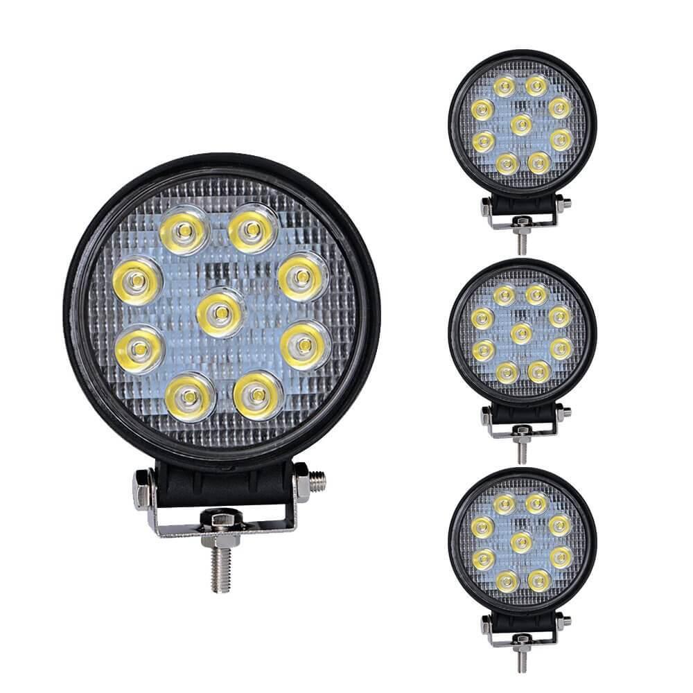 YITAMOTOR® 27W 4Inch Round LED Work Light Offroad Fog Driving DRL S YITAMotor