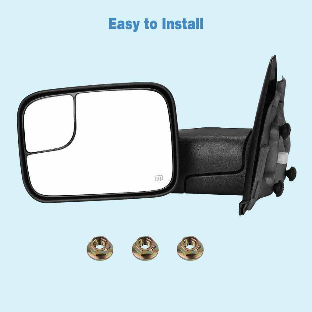 YITAMOTOR® Towing Mirrors For 02-08 Dodge RAM 1500 03-09 2500 3500